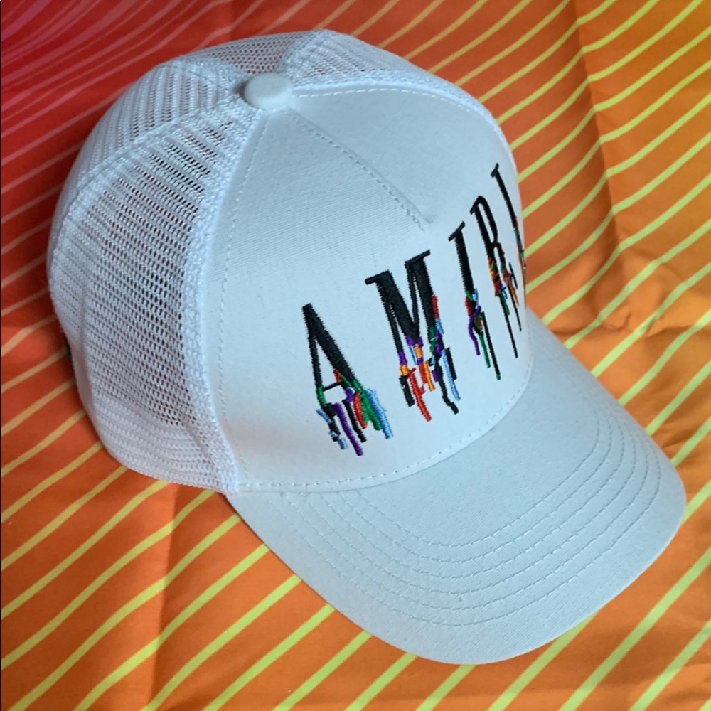 Amiri White Mesh Trucker Hat